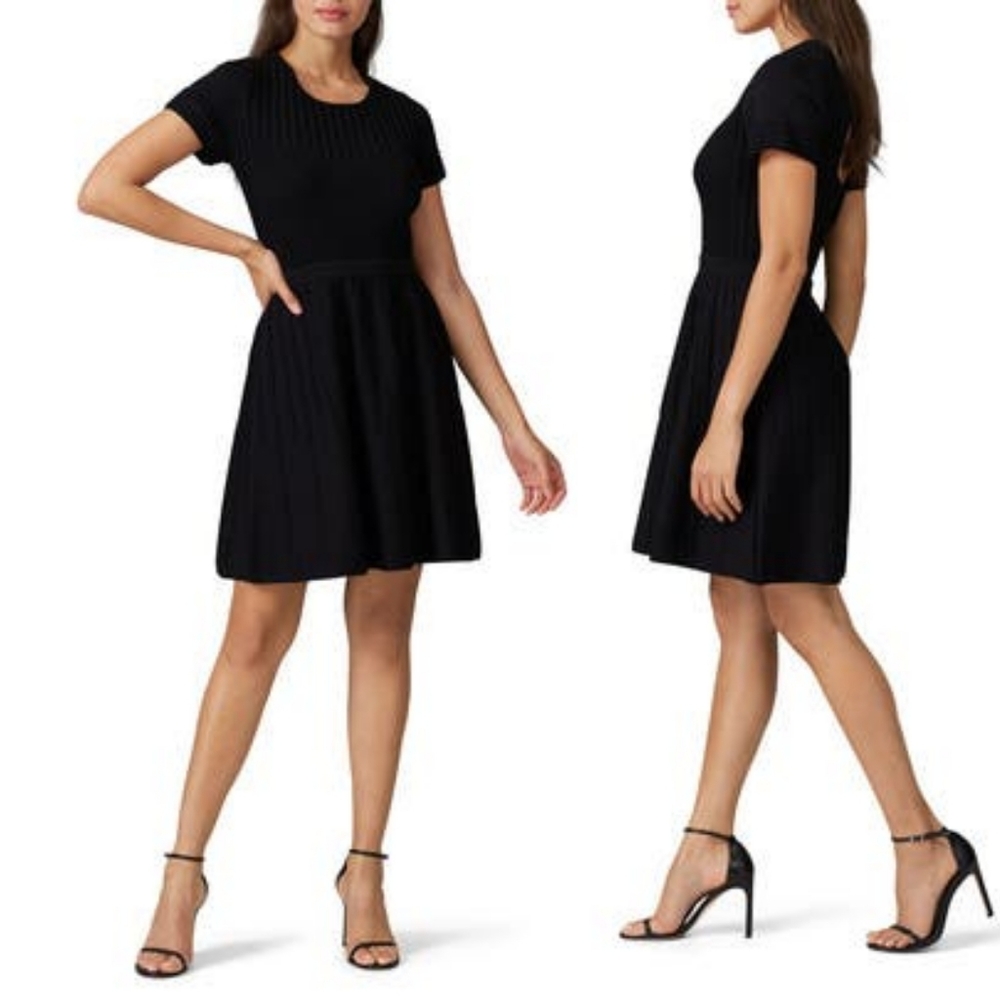 NEW Parker Hamilton Ribbed Knit Open Back Cutout Dress Fit and Flare
